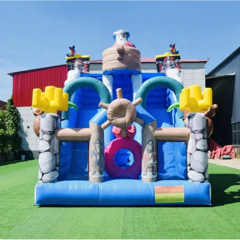 Kids Outdoor Slide - Commercial Grade Pirate Ship Inflatable Slide