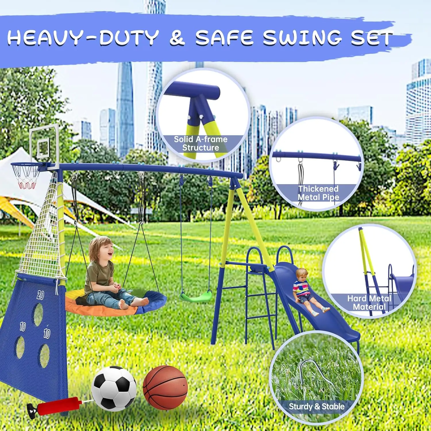 Swing Sets for Backyard with K - Kids Outdoor Wooden Playset review and price
