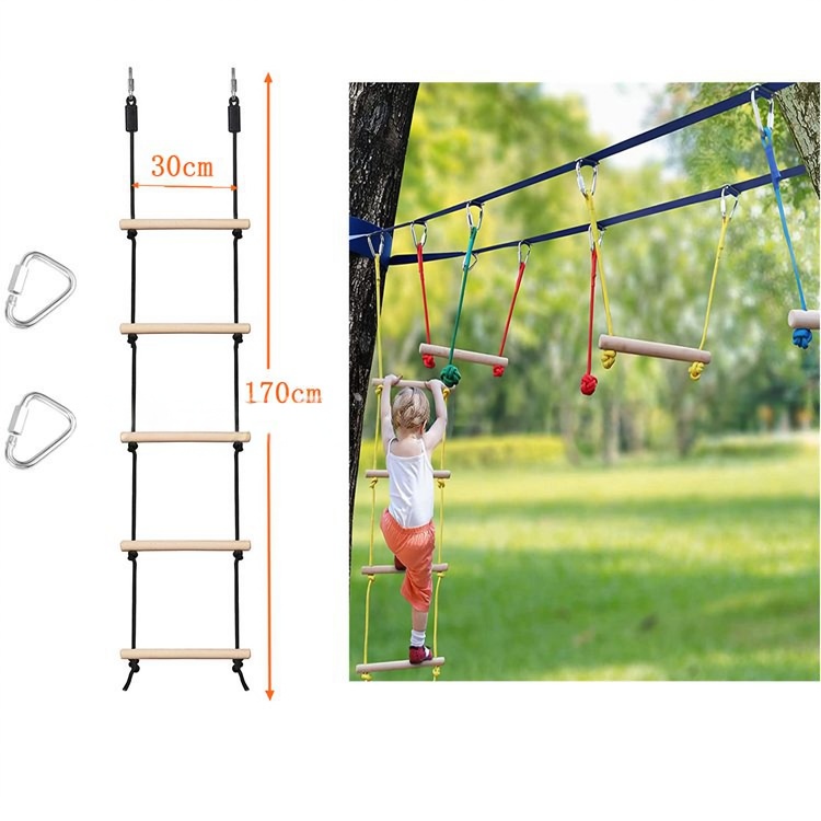 Children Climbing Rope Ladder  - Kids Outdoor Wooden Playset review and price