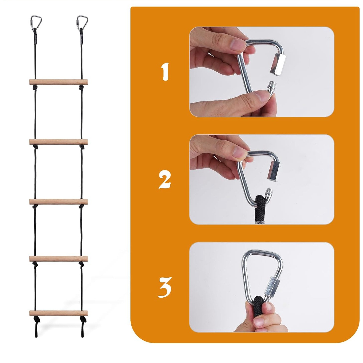 Children Climbing Rope Ladder  - Kids Outdoor Wooden Playset review and price