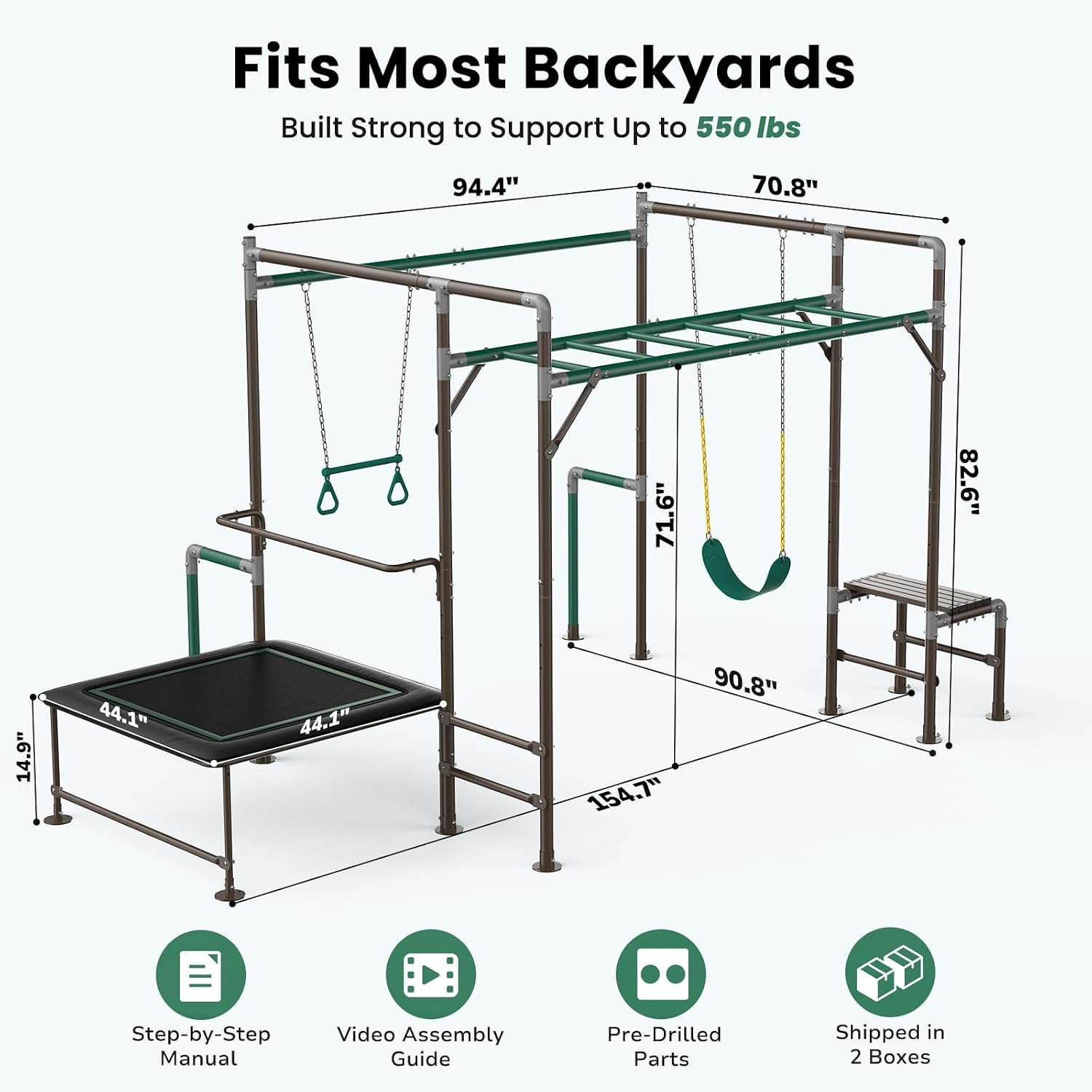 Outdoor Jungle Gym with Monkey - Kids Outdoor Monkey Bars review and price