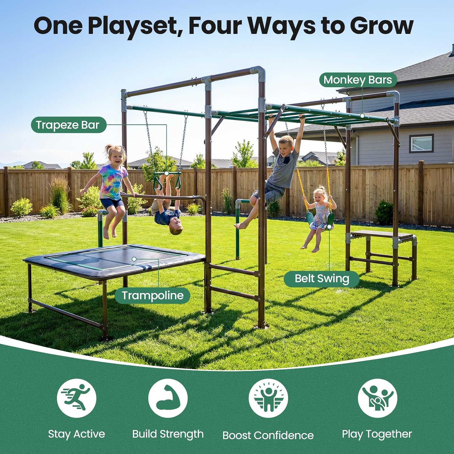 Outdoor Jungle Gym with Monkey - Kids Outdoor Monkey Bars review and price