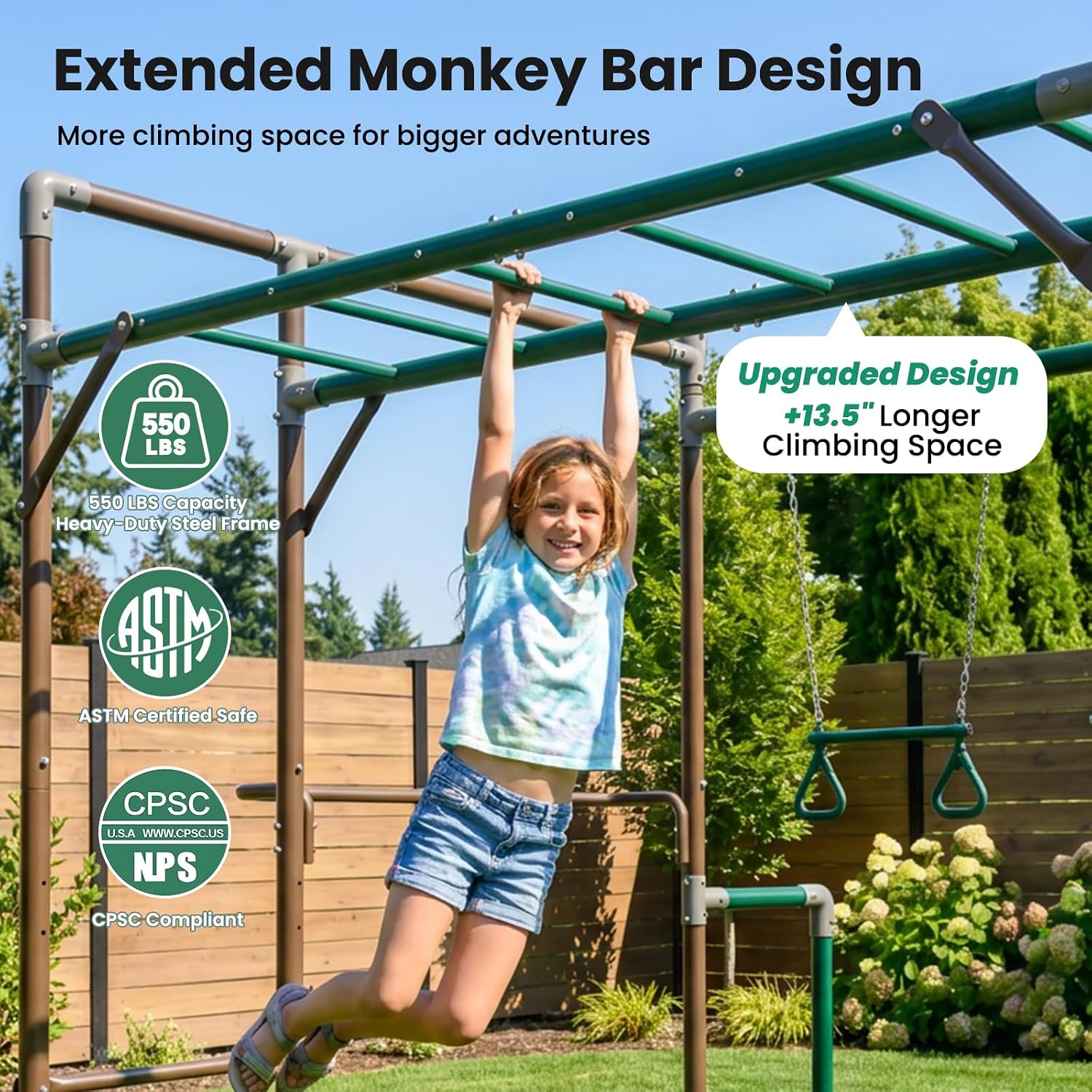 Outdoor Jungle Gym with Monkey - Kids Outdoor Monkey Bars review and price