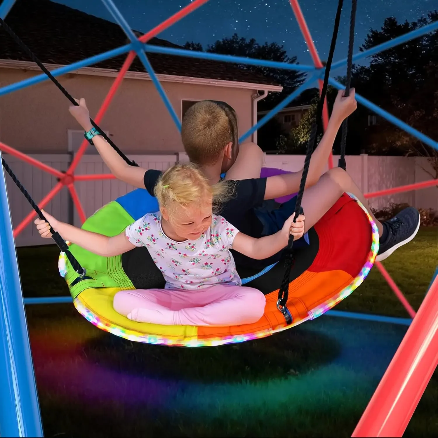 Hapfan Climbing Dome Swing Set - Kids Outdoor Jungle Gym Dome review and price