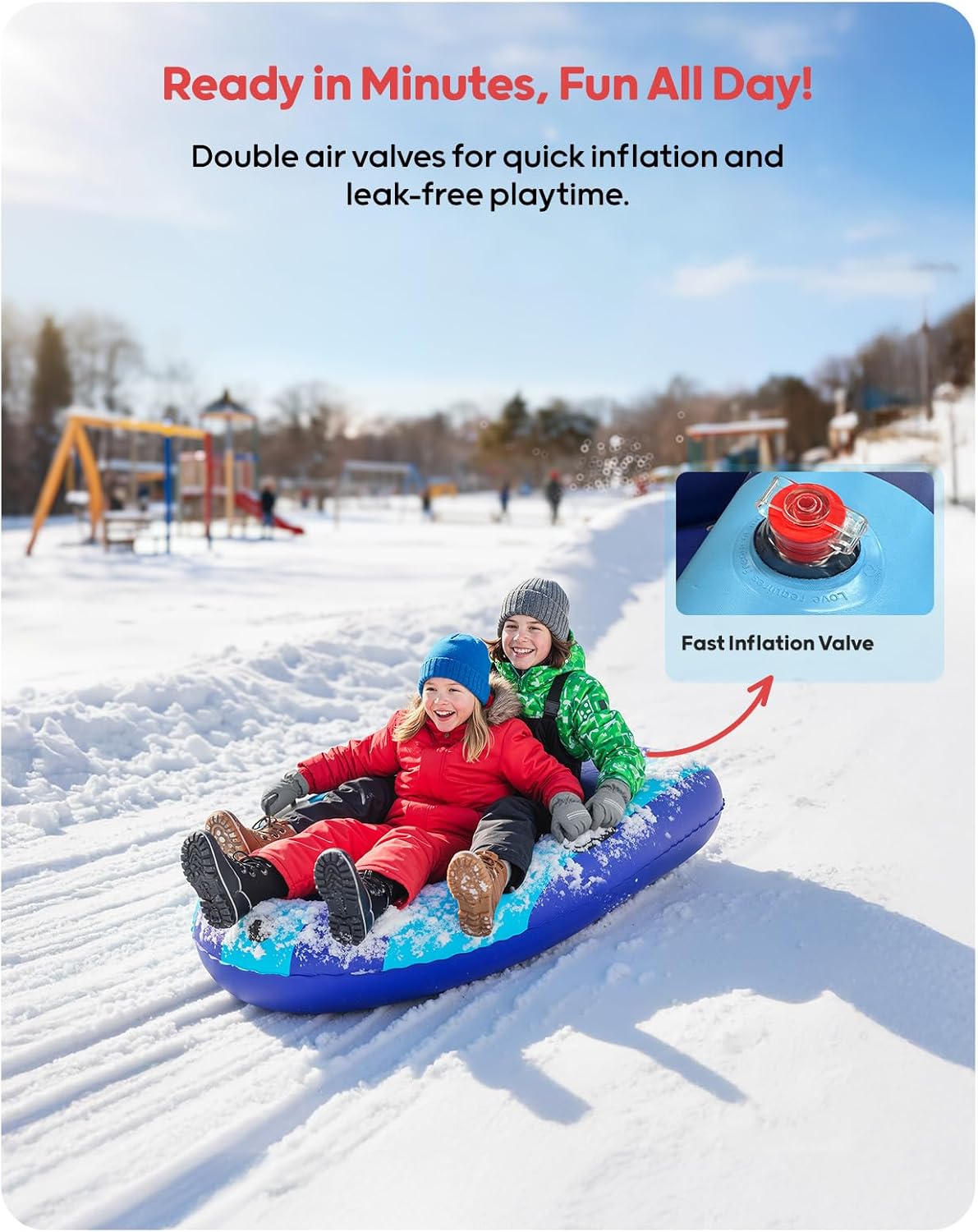 QPAU Inflatable PVC Snow Sled  - Outdoor Toys For Kids review and price