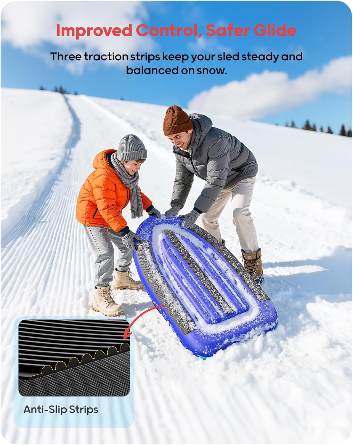 QPAU Inflatable PVC Snow Sled  - Outdoor Toys For Kids review and price