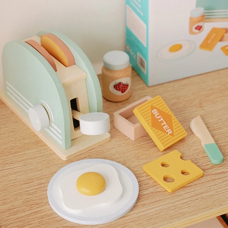 Wooden Simulation Toaster Toy  - Kids Outdoor Kitchen Accessories review and price