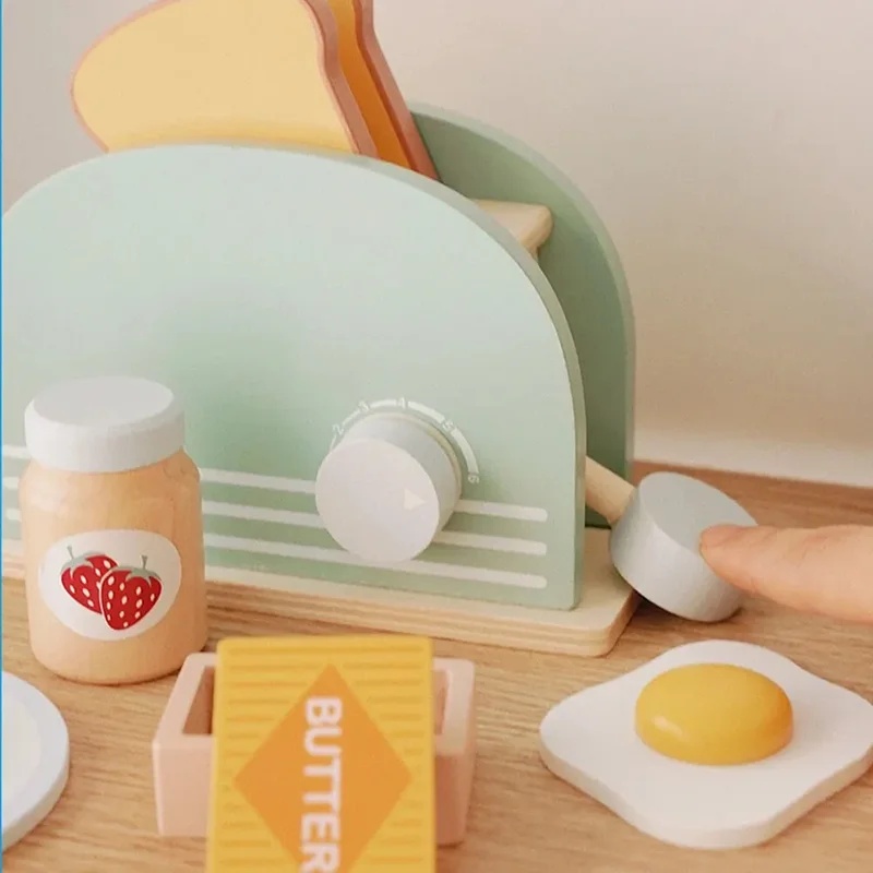 Wooden Simulation Toaster Toy  - Kids Outdoor Kitchen Accessories review and price