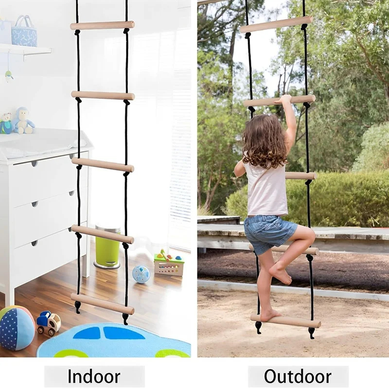 Children Climbing Rope Ladder  - Kids Outdoor Wooden Playset review and price