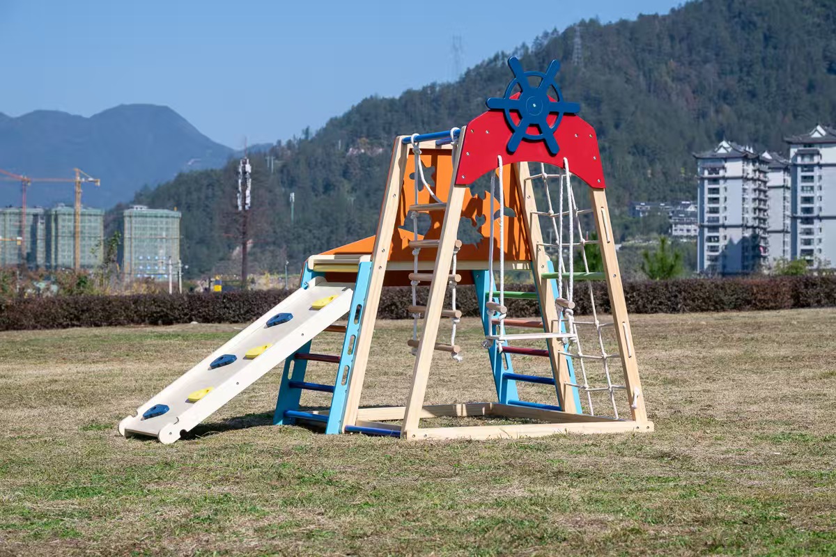 Large Solid Wood Climbing Fram - Kids Outdoor Wooden Playset review and price