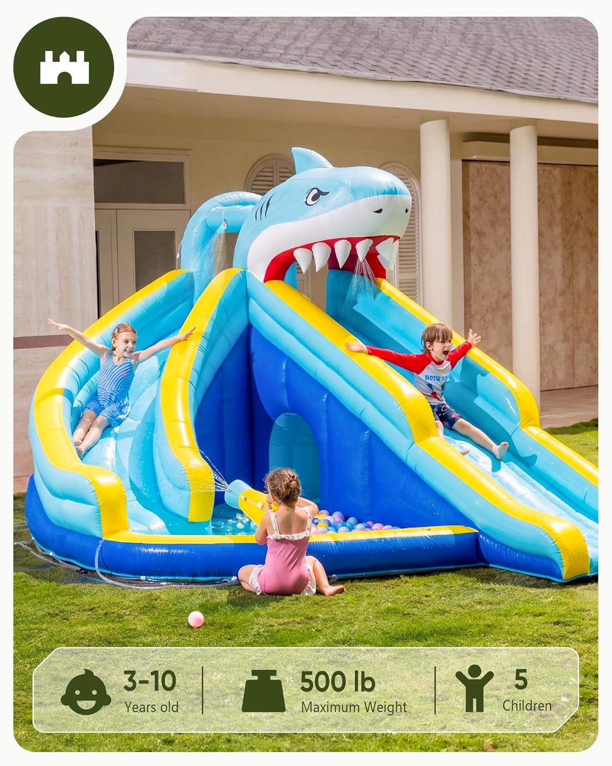 Kids Inflatable Water Slide Bo - Kids Outdoor House With Slide review and price