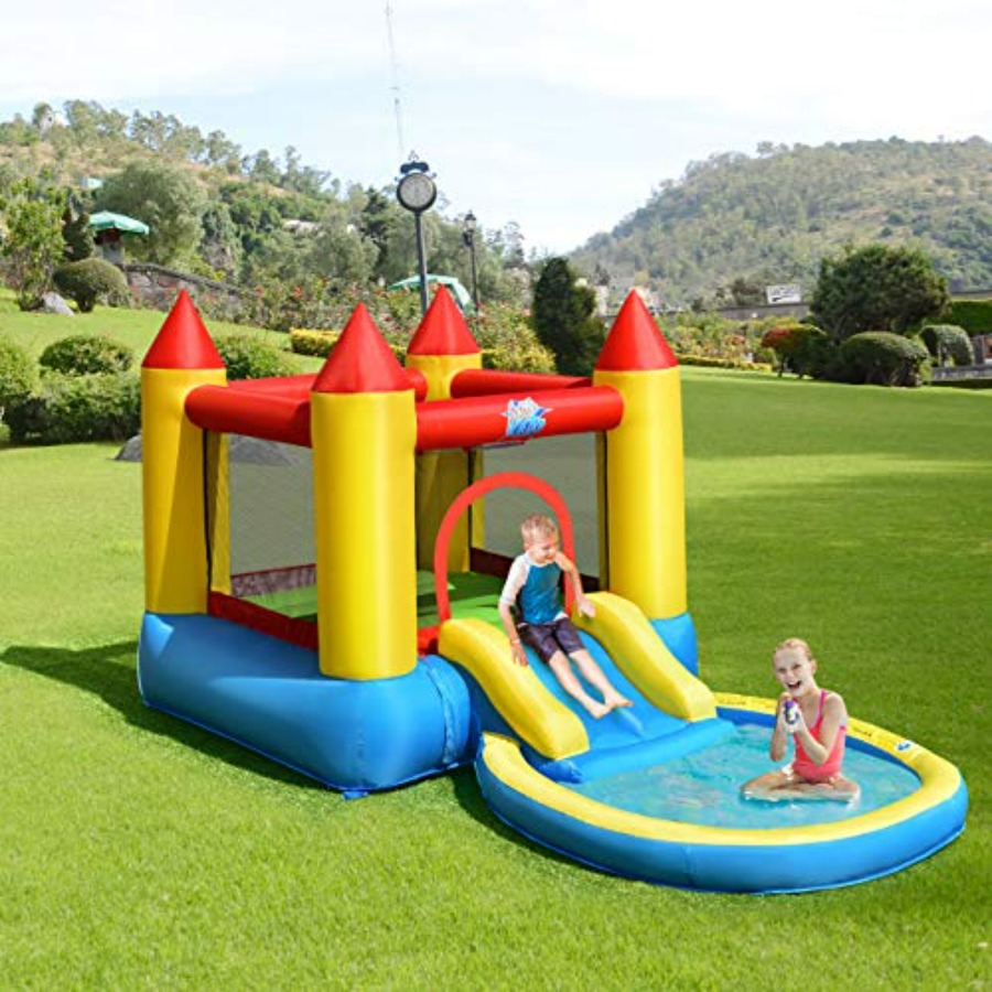 Outdoor backyard inflatable bo - Kids Outdoor House With Slide review and price