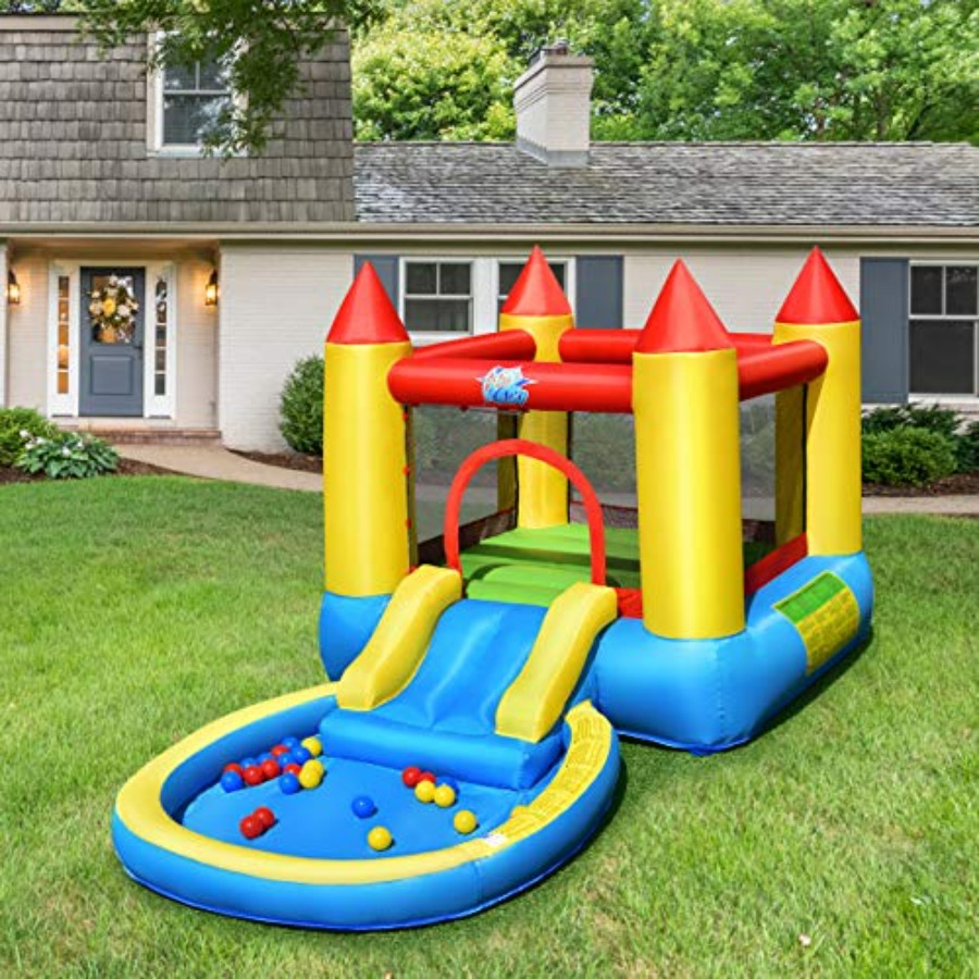 Outdoor backyard inflatable bo - Kids Outdoor House With Slide review and price