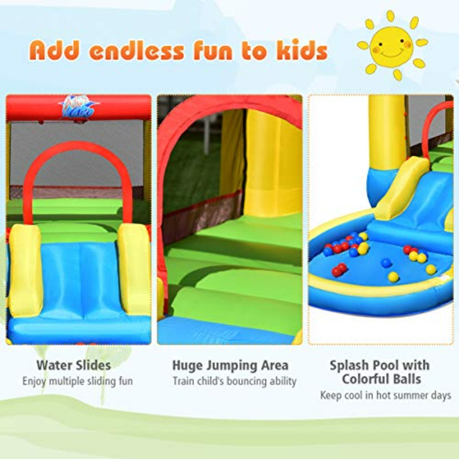 Outdoor backyard inflatable bo - Kids Outdoor House With Slide review and price