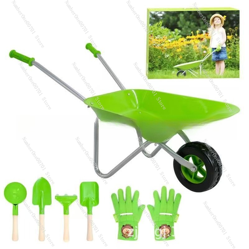 Kids Outdoor Wheelbarrow, Gree - Kids Outdoor Garden Toys review and price