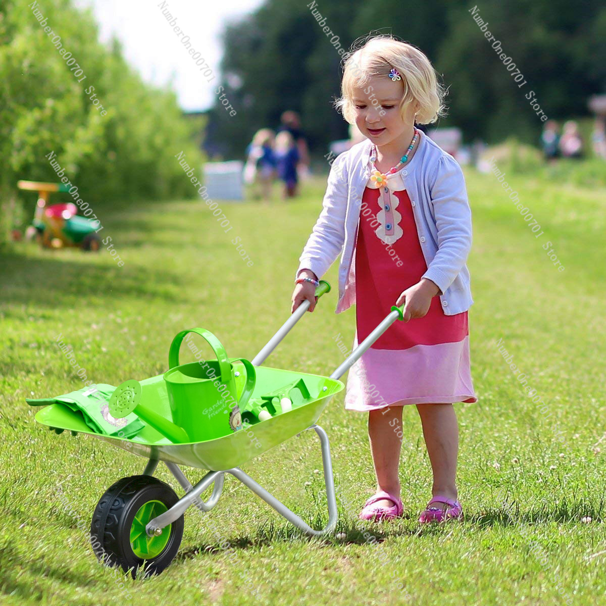 Kids Outdoor Wheelbarrow, Gree - Kids Outdoor Garden Toys review and price