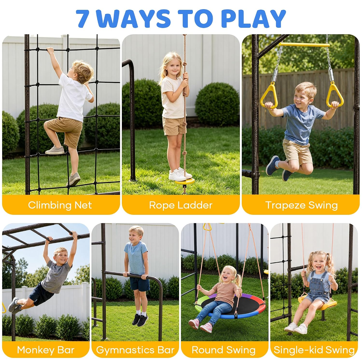 7-in-1 Outdoor Jungle Gym Monk - Kids Outdoor Monkey Bars review and price