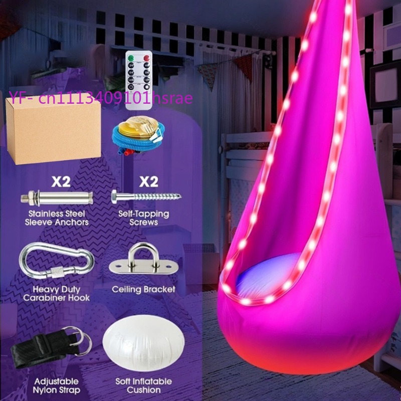 Glowing LED Inflatable Hammock - Kids Outdoor Hammock Chair review and price