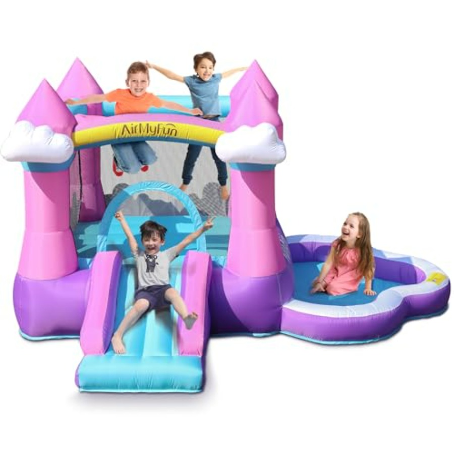 Pink inflatable bounce house f - Kids Outdoor House With Slide review and price