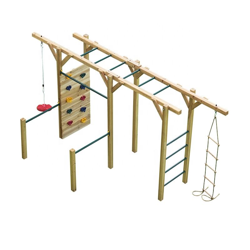6 in 1 Wooden Fitness Equipmen - Kids Outdoor Monkey Bars review and price