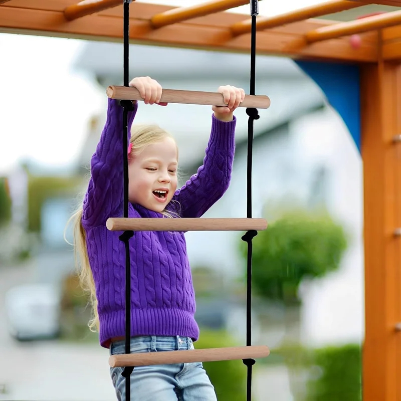 Children Climbing Rope Ladder  - Kids Outdoor Wooden Playset review and price
