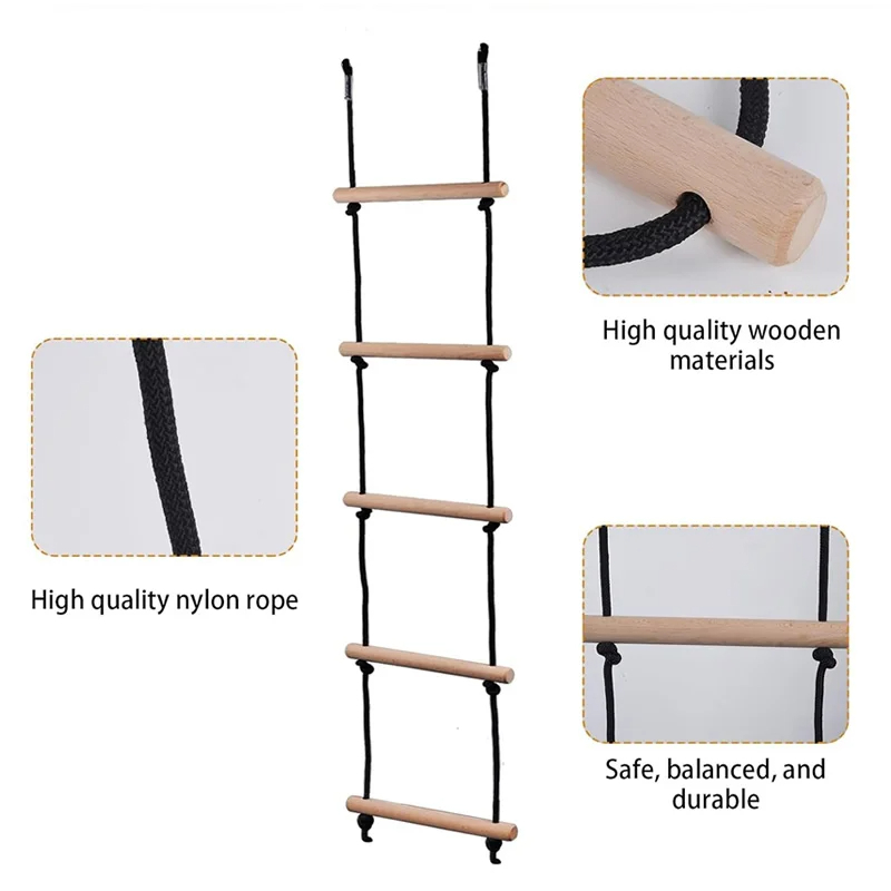 Children Climbing Rope Ladder  - Kids Outdoor Wooden Playset review and price