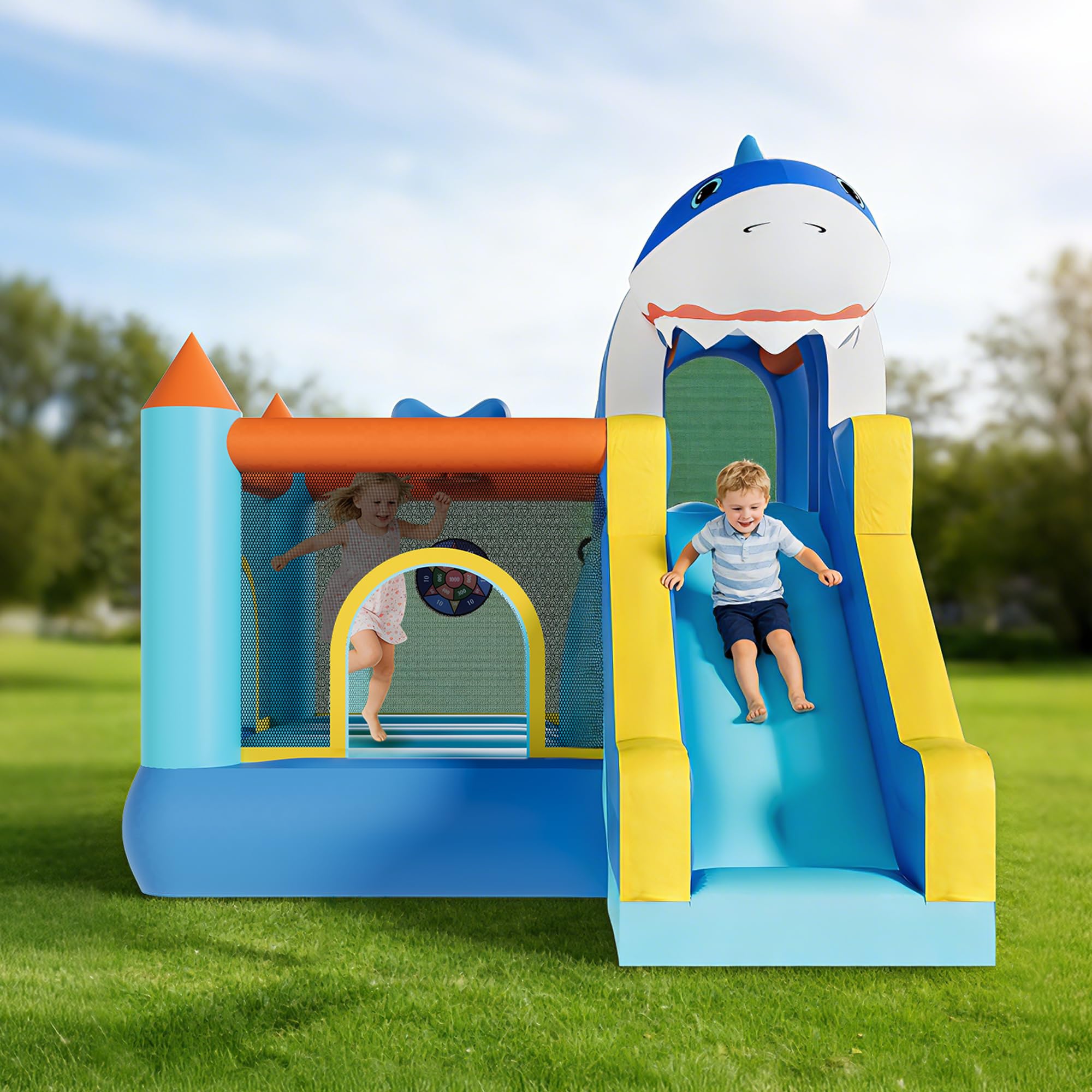 Inflatable Bounce House With S - Kids Outdoor House With Slide review and price