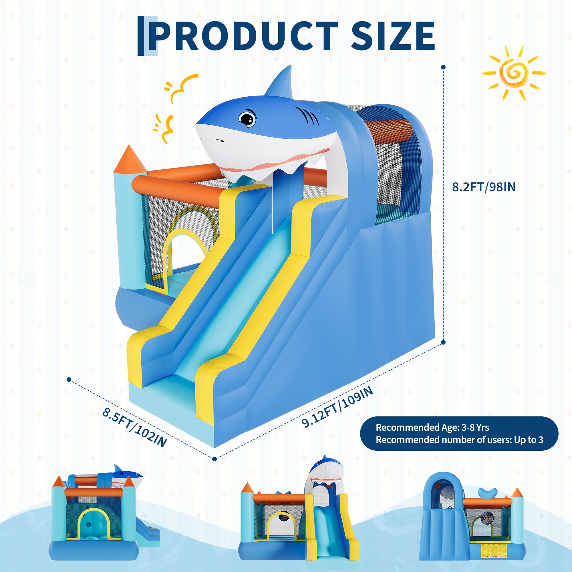 Inflatable Bounce House With S - Kids Outdoor House With Slide review and price