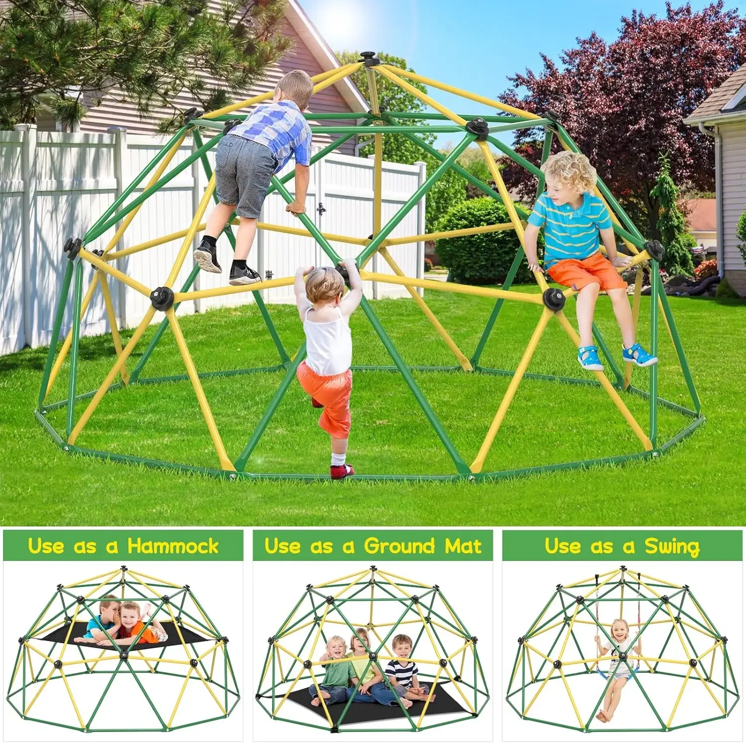GIKPAL Climbing Dome, 10FT Dom - Kids Outdoor Jungle Gym Dome review and price